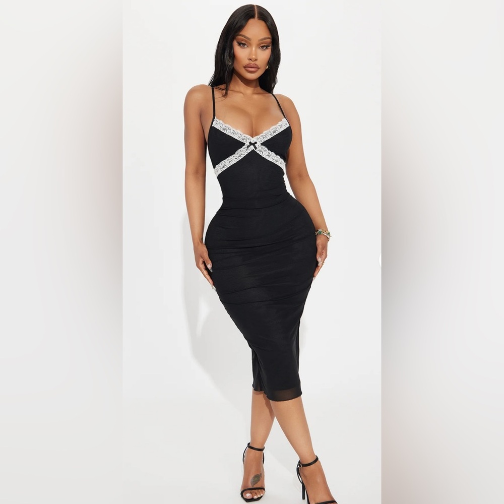 Fashion Nova Black and White Cocktail Dress